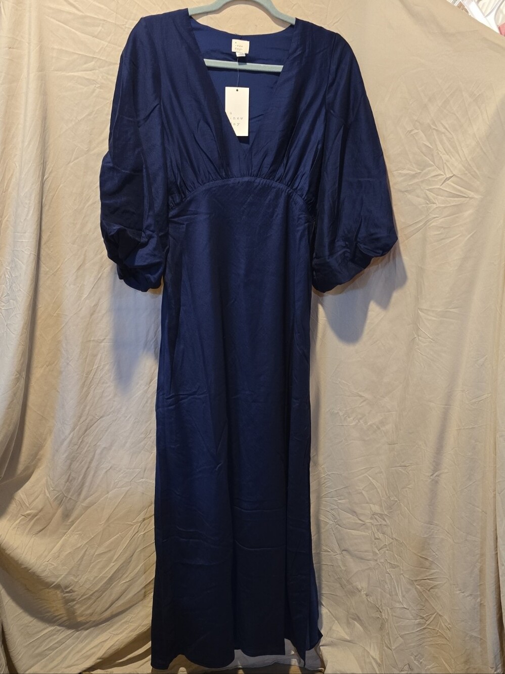 a new day Navy Maxi Dress with Puff Sleeves